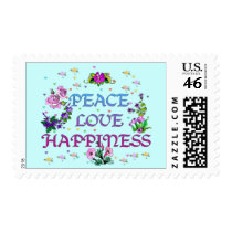 Peace Love Happiness Stamp