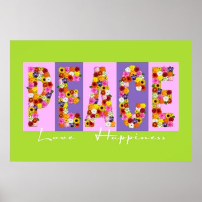 Peace, Love, Happiness Poster by katenet
