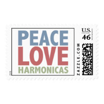 Peace Love Harmonicas postage
