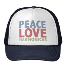 Peace Love Harmonicas Trucker Hats