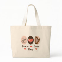 Peace Love Harp Music Bag