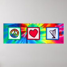 Peace, Love, Harps Print