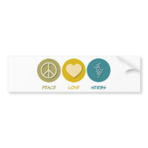 Peace Love Herbs bumper stickers