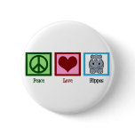 Peace Love Hippos Button