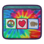 Peace, Love, Hippos iPad Sleeve
