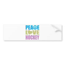 Peace Love Hockey Bumper Stickers