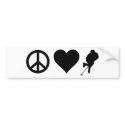 Peace Love Hockey bumper stickers