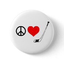 Peace Love Hockey Button