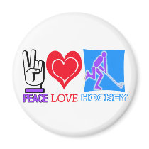 PEACE LOVE HOCKEY GIFTS magnets by sportsstuff PEACE LOVE HOCKEY GIFTS magnets