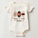 Peace Love Hockey Infant Creeper t-shirts by SportyTeesGifts Peace Love Hockey Infant Creeper t-shirts