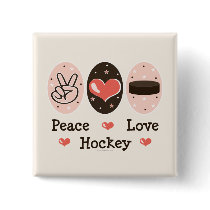 Peace Love Hockey Pin buttons