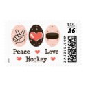 Peace Love Hockey Postage Stamp by SportyTeesGifts Peace Love Hockey Postage Stamp