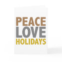 Peace Love Holidays Christmas Design cards