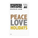 Peace Love Holidays Christmas Design postage