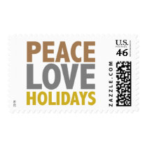 Peace Love Holidays Christmas Design postage