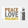 Peace Love Holidays Christmas Design postage