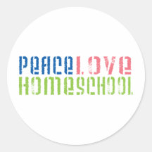 Peace Love Homeschool Round Stickers