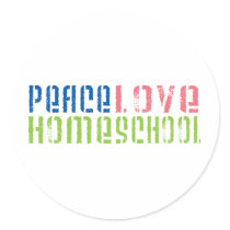 Peace Love Homeschool Round Stickers