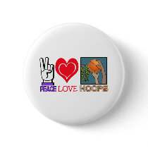 PEACE LOVE HOOPS (basketball) buttons