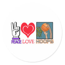 PEACE LOVE HOOPS (basketball) stickers