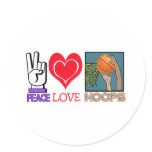 PEACE LOVE HOOPS (basketball) stickers