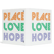 PEACE  LOVE HOPE binders