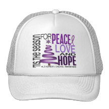 Peace Love Hope Christmas Alzheimer's Disease Mesh Hats