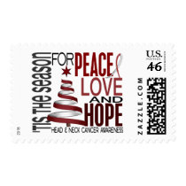 Peace Love Hope Christmas Head And Neck Cancer postage