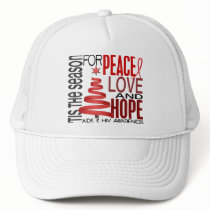 Peace Love Hope Christmas Holiday AIDS Trucker Hats