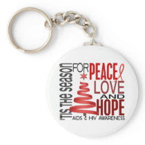 Peace Love Hope Christmas Holiday AIDS Keychains