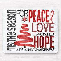 Peace Love Hope Christmas Holiday AIDS Mouse Pad