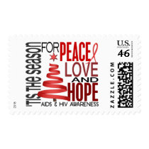 Peace Love Hope Christmas Holiday AIDS Postage Stamp