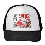 Peace Love Hope Christmas Holiday AIDS Trucker Hat