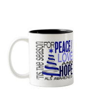 Peace Love Hope Christmas Holiday ALS Coffee Mug