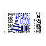 Peace Love Hope Christmas Holiday ALS Stamps