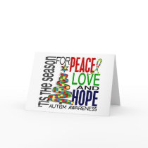 Peace Love Hope Christmas Holiday Autism Greeting Cards