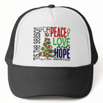Peace Love Hope Christmas Holiday Autism Hats