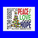 Peace Love Hope Christmas Holiday Autism postcards