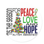 Peace Love Hope Christmas Holiday Autism Stickers