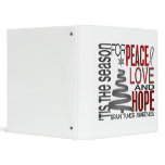Peace Love Hope Christmas Holiday Brain Tumor Binder