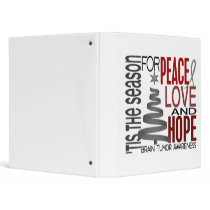 Peace Love Hope Christmas Holiday Brain Tumor binders