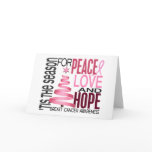 Peace Love Hope Christmas Holiday Breast Cancer cards