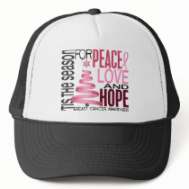 Peace Love Hope Christmas Holiday Breast Cancer Mesh Hats