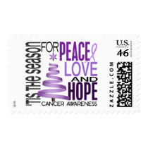 Peace Love Hope Christmas Holiday Cancer postage