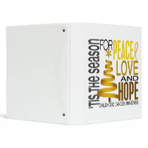 Peace Love Hope Christmas Holiday Childhood Cancer binders