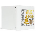 Peace Love Hope Christmas Holiday Childhood Cancer binders