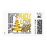 Peace Love Hope Christmas Holiday Childhood Cancer Stamp