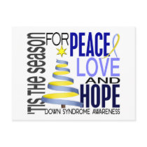 Peace Love Hope Christmas Holiday Down Syndrome postcards