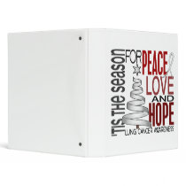 Peace Love Hope Christmas Holiday Lung Cancer binders by awarenessgifts Peace Love Hope Christmas Holiday Lung Cancer binders