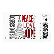Peace Love Hope Christmas Holiday Lung Cancer postage by awarenessgifts Peace Love Hope Christmas Holiday Lung Cancer postage